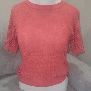 Chico's Size 1 Women Knitted Orange Top.